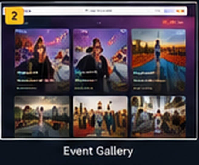 Visual Tizita concept UI showing the shared event photo gallery
