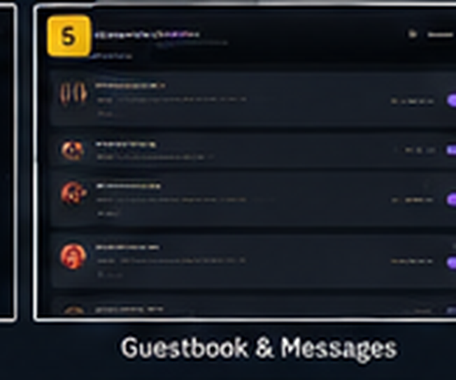 Visual Tizita concept UI showing the guestbook and message wall