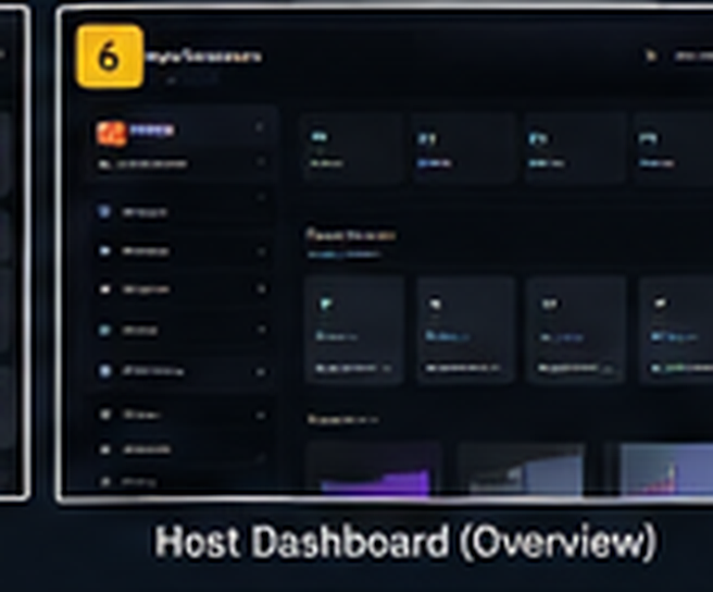 Visual Tizita concept UI showing the host dashboard overview
