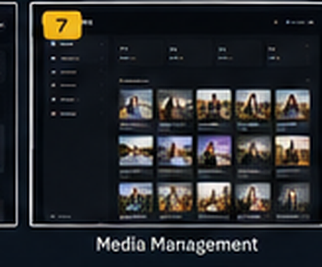 Visual Tizita concept UI showing host media management tools