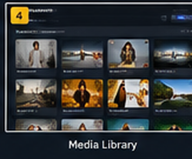 Nehas Digital Signage concept UI showing the media library